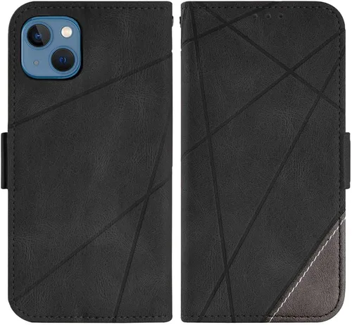 Vista 6 de Asuwish Funda compatible con iPhone 13 Mini de 5.4 pulgadas y protector de pantalla de vidrio templado con cordón de cuero para tarjetero