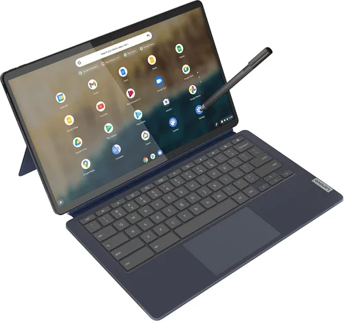 Vista 12 de Lenovo 82QS0000US, IdeaPad Duet 5 Chromebook, pantalla táctil OLED FHD de 13.3 pulgadas, Snapdragon SC7180, 4 GB de RAM, 64 GB de almacenamiento