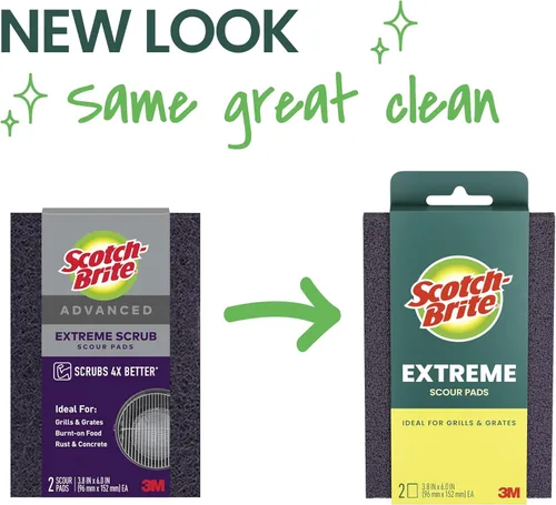 Vista 2 de Scotch-Brite Extreme Scrub Scour Pad 77222-R, 2 unidades/paquete, 6 paquetes/caja, 6 paquetes por caja