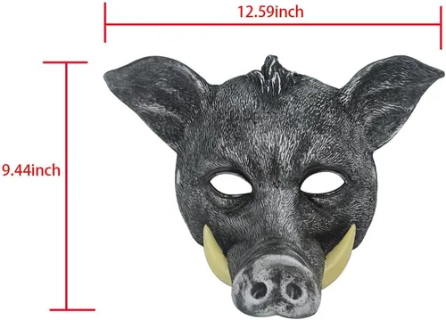 Vista 6 de 1 máscara de cerdo de jabalí de terror de Halloween para Halloween, Navidad, mascarada, carnaval, disfraces, fiesta, accesorios