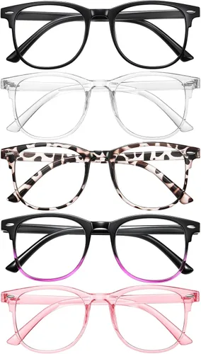 Vista 8 de Reading Glasses for Women Blue Light Blocking Glasses Filter UV Square Readers Glasses for Men and Women