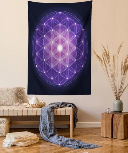 Vista 97 de Ambesonne Tapiz hippie, abrazo de hongos de ensueño y árbol de la vida místico y mandal verde, decoración de tela para colgar en la pared