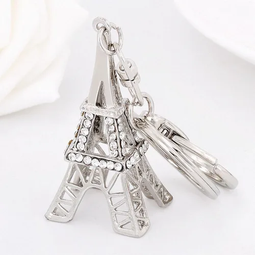 Vista 2 de Llavero para mujer, diseño de torre de metal Eiffel talla única