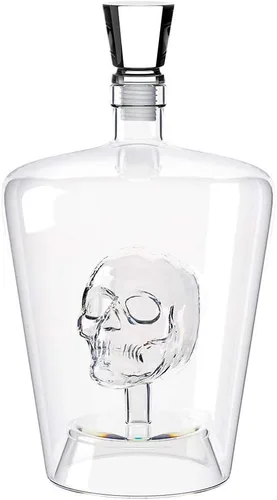 Vista 5 de Balvi - Decantador de whisky venenoso. Botella de licor de 1L (33-3/4 onzas) de capacidad. Tiene una calavera dentro. Hecho de vidrio.
