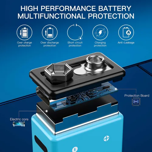 Vista 6 de Kratax Baterías de litio recargables USB de 9 V, paquete de 2 baterías recargables de iones de litio de 760 mAh de 9 voltios con cable de carga