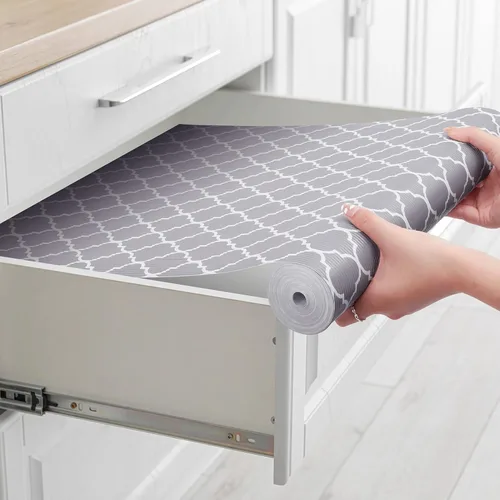 Vista 21 de Glotoch Forro Premium Antideslizante para Estantes, Forro de Cajón No Adhesivo, Revestimientos Impermeables para Armarios de Cocina, Cajón