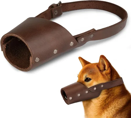 Vista 5 de Hide & Drink, Protector de bozal de cuero para perro, accesorio seguro para mascotas, pastor alemán Pitbull y cualquier raza, pequeño, mediano