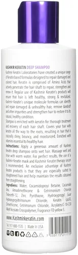 Vista 2 de Kashmir Keratin Champú profundo para cabello graso y dañado sin sulfatos ni parabenos NUEVA PRESENTACIÓN (8 fl oz)