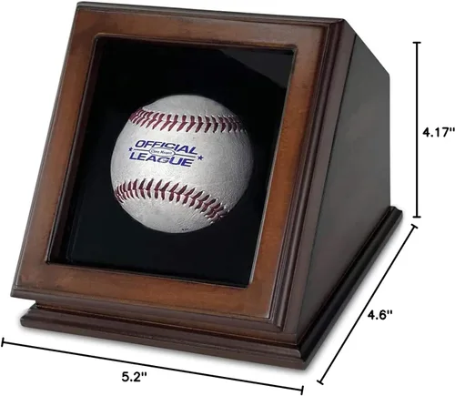 Vista 6 de Vitrina de béisbol Regalo de béisbol - Madera con tapa de vidrio