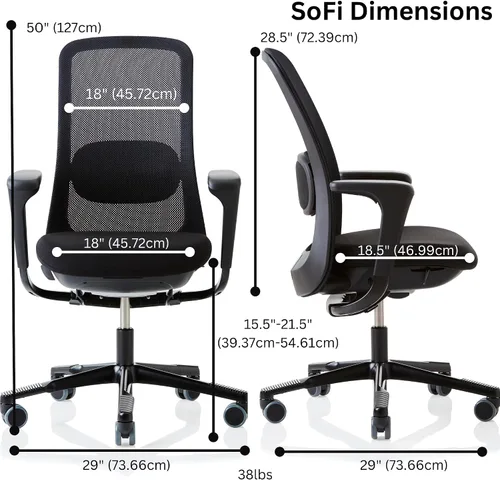 Vista 3 de HAG SoFi - Silla de trabajo negra