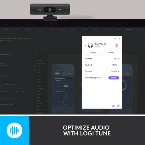 Vista 9 de Auriculares Logitech Zone Vibe 100 inalámbricos ligeros sobre la oreja con cancelación de ruido y micrófono, auriculares avanzados Bluetooth