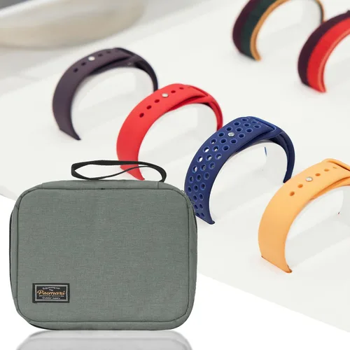 Vista 5 de Funda de transporte de almacenamiento para 20 correas de reloj, compatible con relojes, soporte de correa de reloj expandible, almacena 20 correas