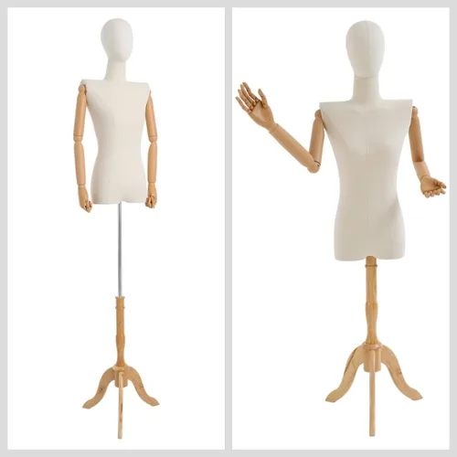 Vista 4 de Forma de vestido de torso de maniquí femenino, cuerpo de maniquí femenino de altura ajustable con soporte para costura y ropa, exhibición de joyas