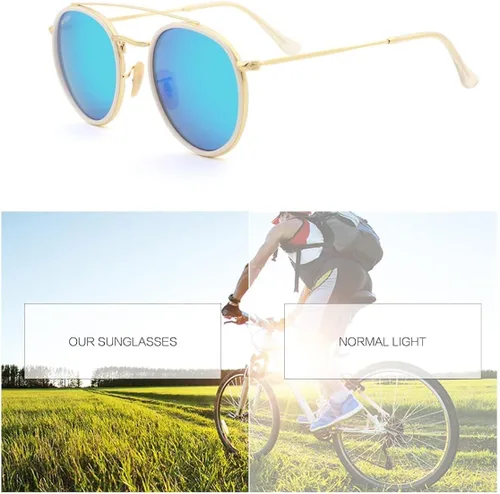 Vista 9 de CONRAD RONTGEN - Gafas de sol redondas retro para mujeres y hombres, protección UV400