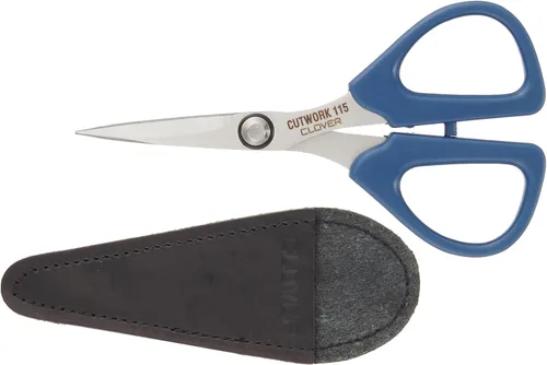 Vista 2 de Clover Tijeras Compactas Patchwork 115 con Saco 36-666 - Acero Inoxidable Azul