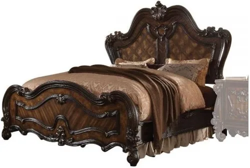 Vista 8 de Acme Cama con paneles de madera tamaño King Versalles en roble cereza roble cerezo