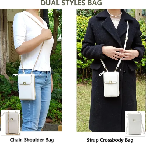 Vista 3 de PORT&LOTUS Crossbody Chain Bags for Women Cell Phone Purse Wallet PU Leather Small Women's Handbags