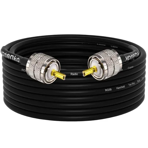 Vista 11 de Cable de puente PL259 de 1 pie - Cable coaxial RG58 de 15 pulgadas corto 50 ohmios coaxial para medidor SWR radio de radioaficionado radio CB