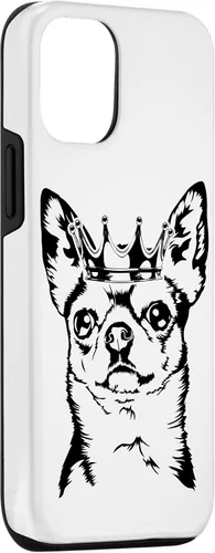 Vista 3 de Funda divertida para iPhone 14 con diseño de Chihuahua orgulloso con corona perro mamá perro