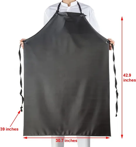 Vista 5 de Delantal de vinilo resistente a productos químicos, delantales de PVC unisex de talla grande para lavavajillas, peluquería de perros, jardinería
