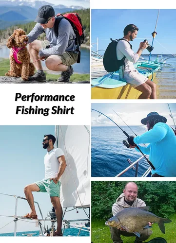 Vista 6 de BALEAF Camisetas de pesca de manga larga para hombre, rendimiento UPF 50+, protección solar, SPF, de secado rápido