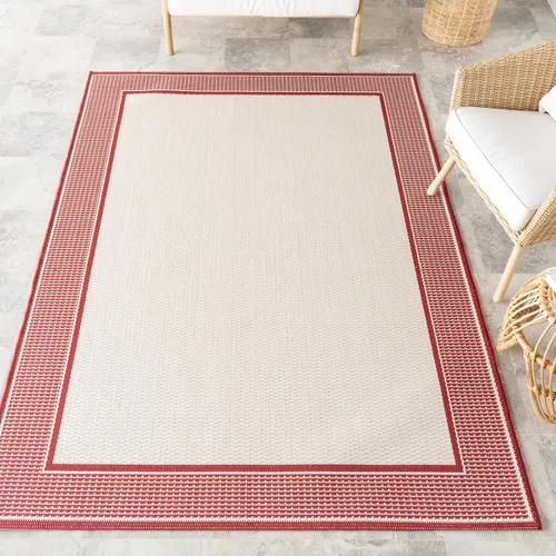 Vista 10 de Alfombra para exteriores con borde gris nuLOOM, gris