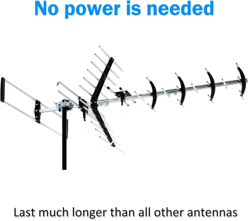 Vista 2 de Five Star - Antena de TV para exteriores HDTV de hasta 320 kilómetros de largo alcance, antena de TV para instalar en ático o techo, antena OTA