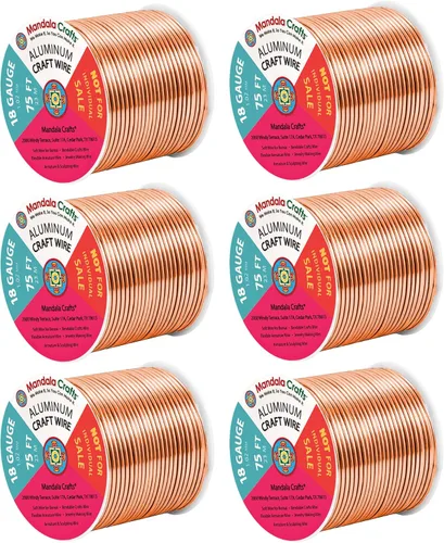Vista 366 de Mandala Crafts - Alambre de aluminio anodizado de calibre 22 para hacer joyas - 137.2 m de alambre flexible surtido y coloreado - Doble para bonsái