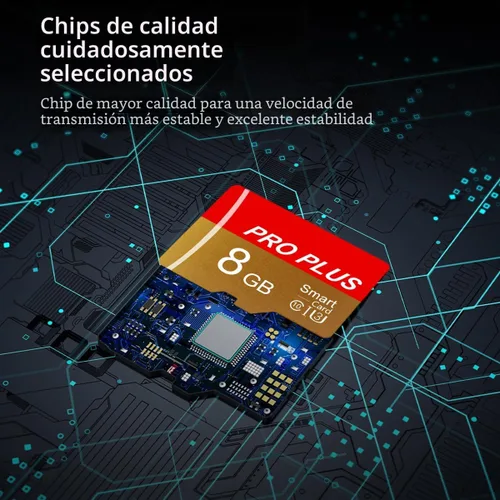 Vista 3 de Paquete de 2 tarjetas TF de 8GB con adaptador, tarjeta de memoria de alta velocidad, UHS-I C10 A1 tarjeta TF de memoria para tablet/teléfono
