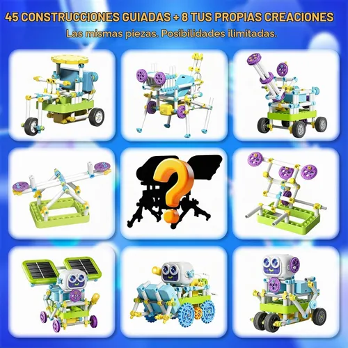 Vista 2 de Solar Robot Kit 45+ STEM Toy 434pcs w/Gears & Sensors Kids 6+