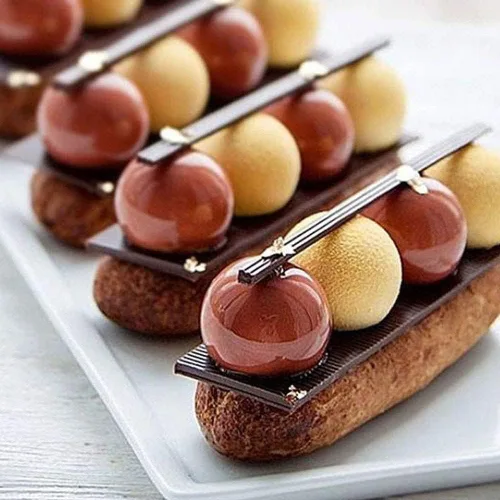 Vista 5 de Molde de silicona para hornear con forma de esfera para pastel de mousse para hornear postre francés pastelería chocolate, gelatina, jabón, molde
