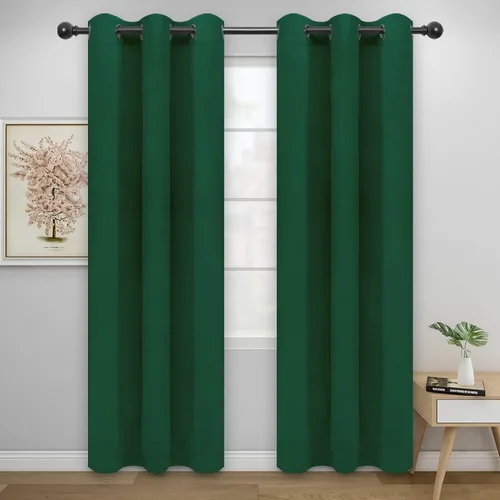 Vista 208 de Easy-Going - Cortinas opacas para dormitorio, aislamiento térmico sólido con ojales, cortinas de ventana para reducción de ruido, cortinas