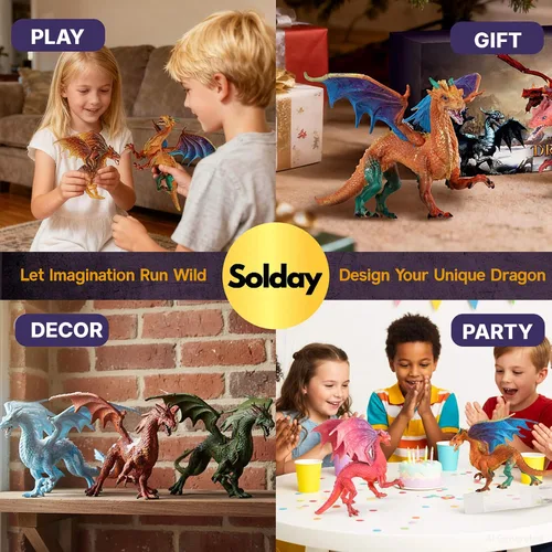 Vista 5 de Kits de pintura de juguetes de dragón SOLDAY para niños Artes y manualidades Edades 3 6 5 7 9 12 Niños Niñas para hacer tus propias figuras pintadas