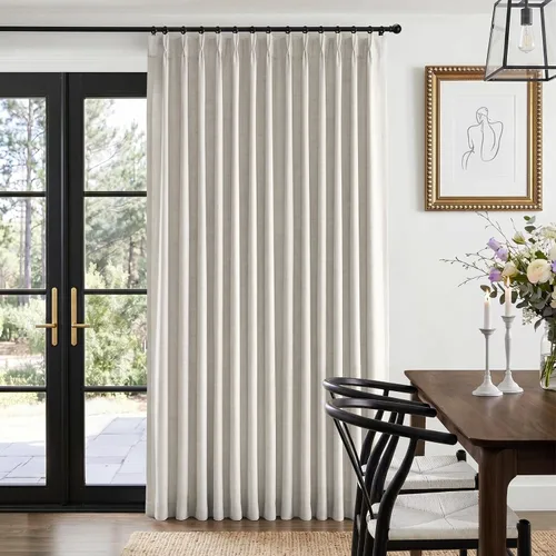 Vista 7 de 100% Blackout Shield Cortinas opacas con textura y aspecto de lino de 72 pulgadas de largo, juego de 2 paneles de cortinas opacas de lino sintético