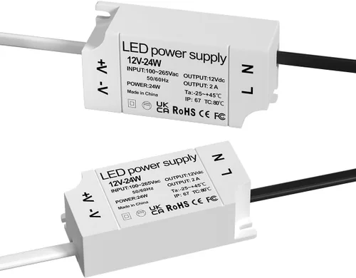Vista 11 de Lustaled Transformador de controlador LED de 10 W CC 12 V - Convertidor de conmutación de voltaje constante de 110 V CA a 12 V CC - Impermeable