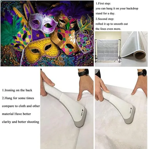 Vista 5 de Máscara de cuentas de color morado dorado con purpurina, fondo de fotografía de carnaval, fiesta, baile, fiesta de cumpleaños, cabinas de fotos