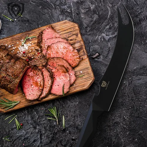 Vista 7 de Dalstrong BBQ Pitmaster - Cuchillo para carne de 9 pulgadas, serie Shadow Black, recubierto de nitruro de titanio negro, alto contenido de carbono