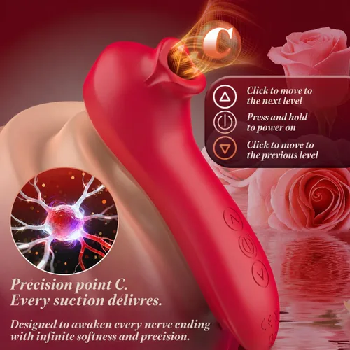 Vista 10 de Sucking Vibrator Rose Toy - Sex Toys for Women Clitoral Sucker Vibrators Adult Toys with 10 Sucking & Vibrating Modes, Womens Rose Sex Toy Suction