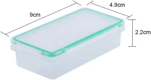 Vista 3 de HAOX Caja de almacenamiento de batería, caja de batería segura organizada seca dura 2 piezas con ranuras para senderismo para baterías 18650