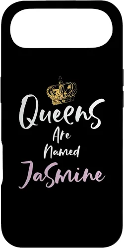 Vista 27 de Jasmine Name Queen - Carcasa para iPhone 17, color rosa y negro