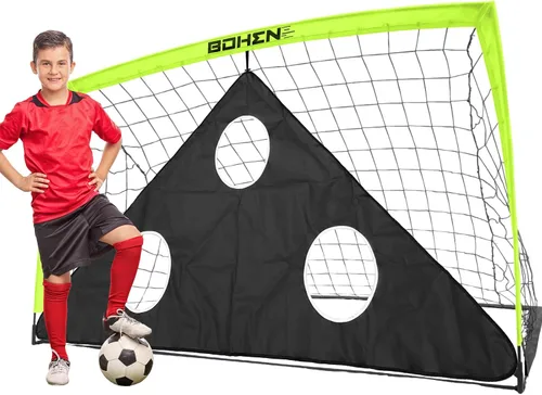 Vista 19 de BOHEN 6x4 FT Kids Soccer Goals with Carry Bag, Portable Folding Soccer Net for Backyard Training, Indoor/Outdoor Use for Youth and Adult