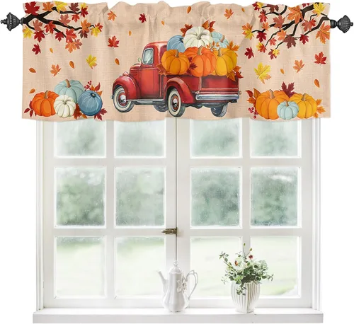 Vista 23 de Cortinas de cocina con muñeco de nieve azul para ventana de baño de cocina