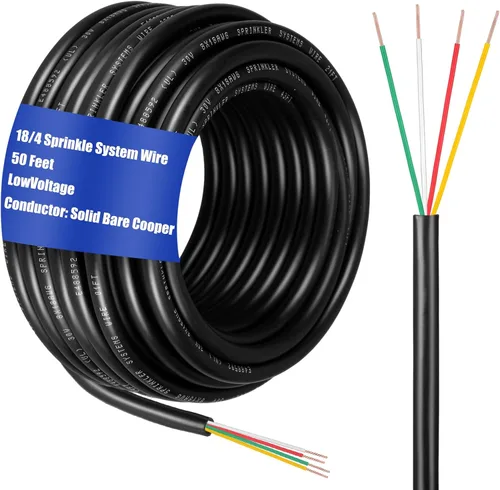 Vista 11 de Hoolerry Alambre sólido para sistema de rociadores, calibre 18, cable de riego con cubierta de PVC resistente a los rayos UV, para riego