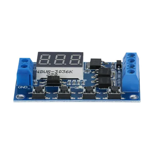 Vista 8 de Relé de temporizador, módulo de retardo de pantalla LED, CC 5V-30V, relé de retardo de tiempo, ciclo de encendido/apagado, placa de interruptor