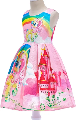 Vista 3 de Dressy Daisy - Vestido de unicornio arcoíris disfraz de fantasía para niñas