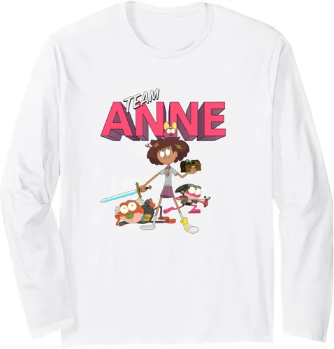 Vista 7 de Disney Channel Amphibia Team Anne - Camiseta de manga larga, Negro, S