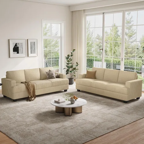 Vista 8 de COPIAE - Sofá de 89 pulgadas con asientos extra profundos, sofá de 3 plazas para la sala de estar, sofá moderno y cómodo con apoyabrazos, asientos