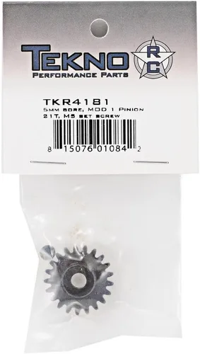 Vista 2 de TEKNO RC LLC M5 Engranaje de piñón 21t MOD1 0.197 in orificio M5 Tornillo de ajuste TKR4181 Engranajes y diferenciales