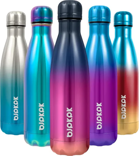 Vista 10 de [Usado] BJPKPK Botella de agua pequeña aislada de 12 onzas, frasco a prueba de A-azul
