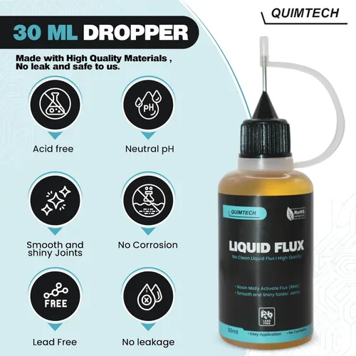 Vista 3 de Gota de flujo de soldadura líquida (30 ml/1 oz.) Flujo de soldadura líquida RMA Flujo de soldadura Soldadura eléctrica Flujo líquido sin